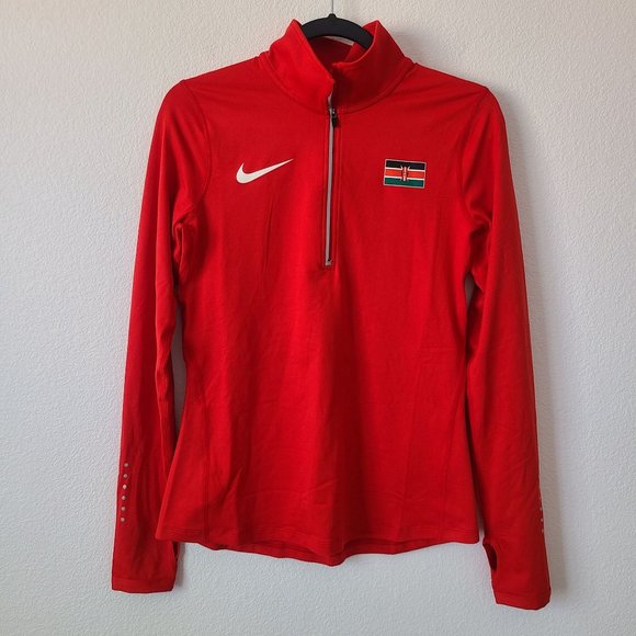 NEW Nike Womens Pro Elite Kenya 3/4 Zip Pullover Long Sleeve 801450-611 Size S - Picture 1 of 7